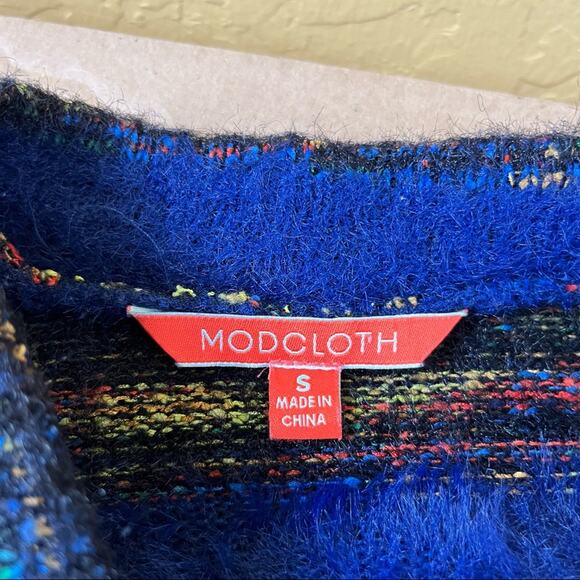 ModCloth Fuzzy Stripe Open Front Cardigan - Picture 6 of 7